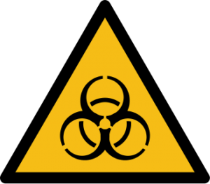 Warnzeichen W009 nach ISO 7010: Warnung vor Biogefährdung